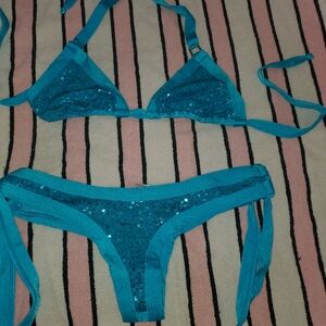 Turquoise Sequin Bikini